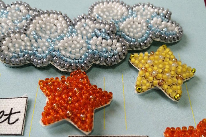 Postcard cross-stitch kit - Among stars and clouds AOO-001