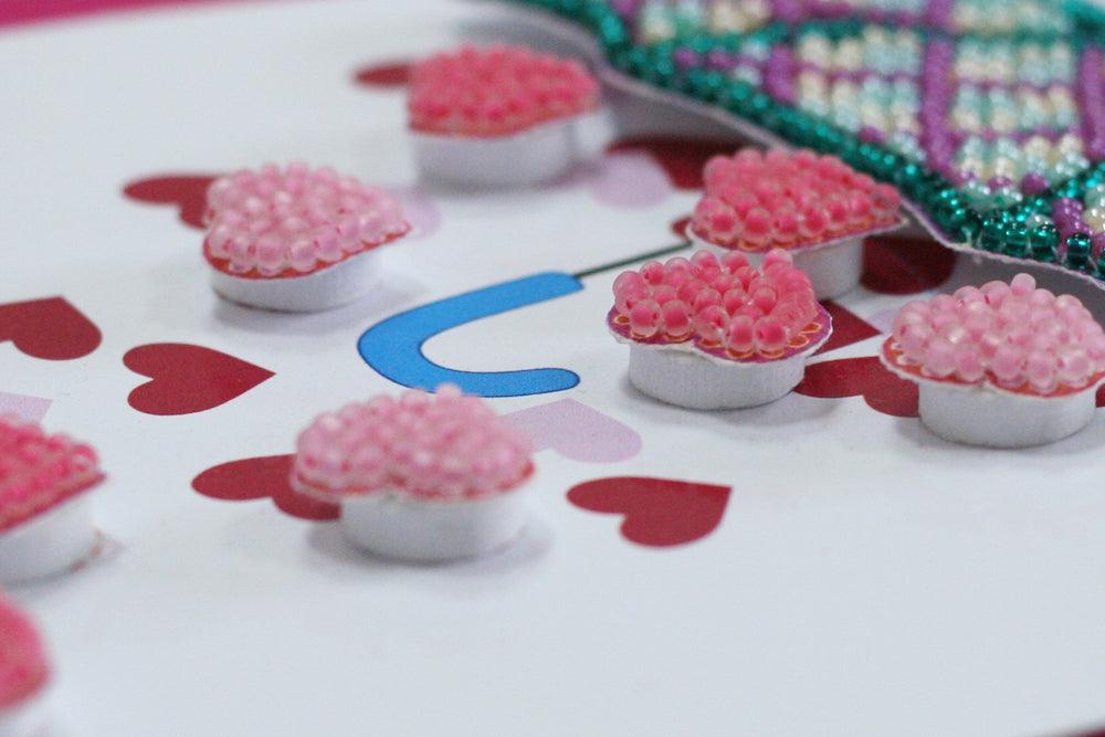 Postcard cross-stitch kit - Love rain AOO-006