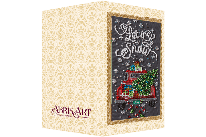 Postcard cross-stitch kit - Snow holiday AO-152