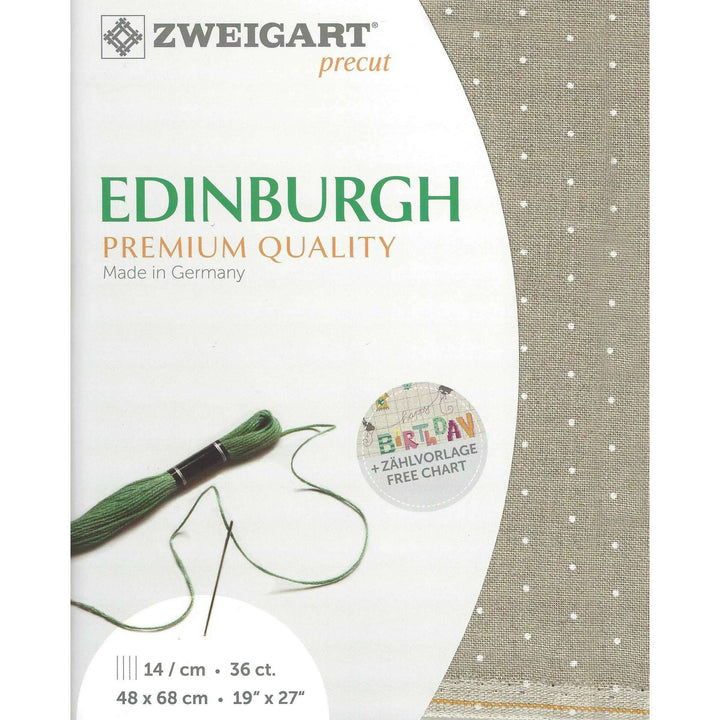 Precut Edinburgh Mini Dots 36 count Linen with White Mini Dots 3217/1399