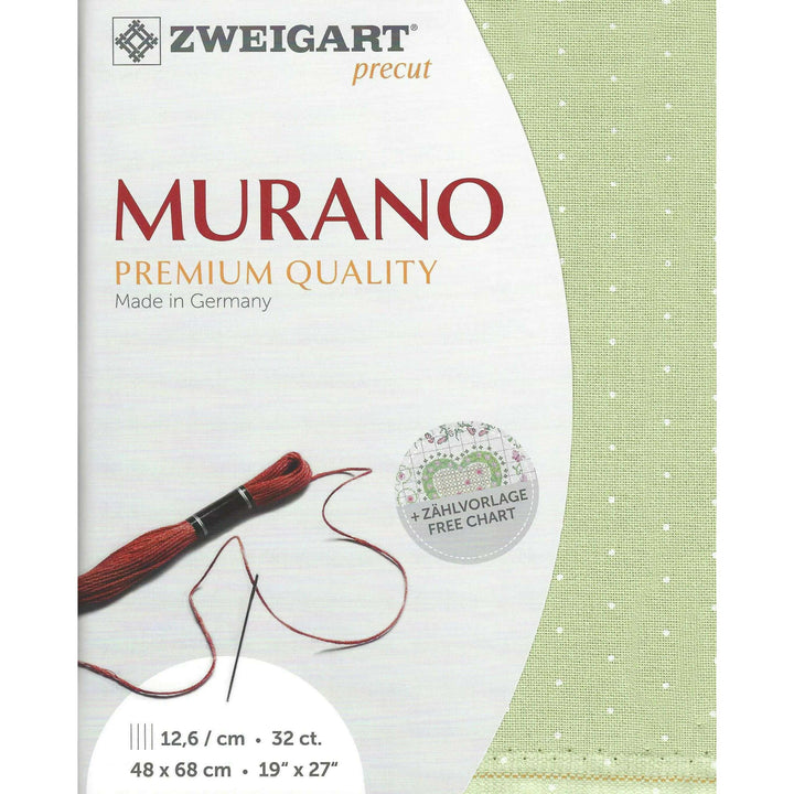 Precut Murano Mini Dots 32 count Green with White Petit Points 3984/6349
