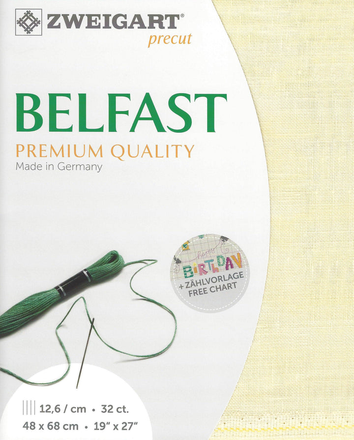 Precut Zweigart Belfast 32 count Sand Vintage 3609/2349