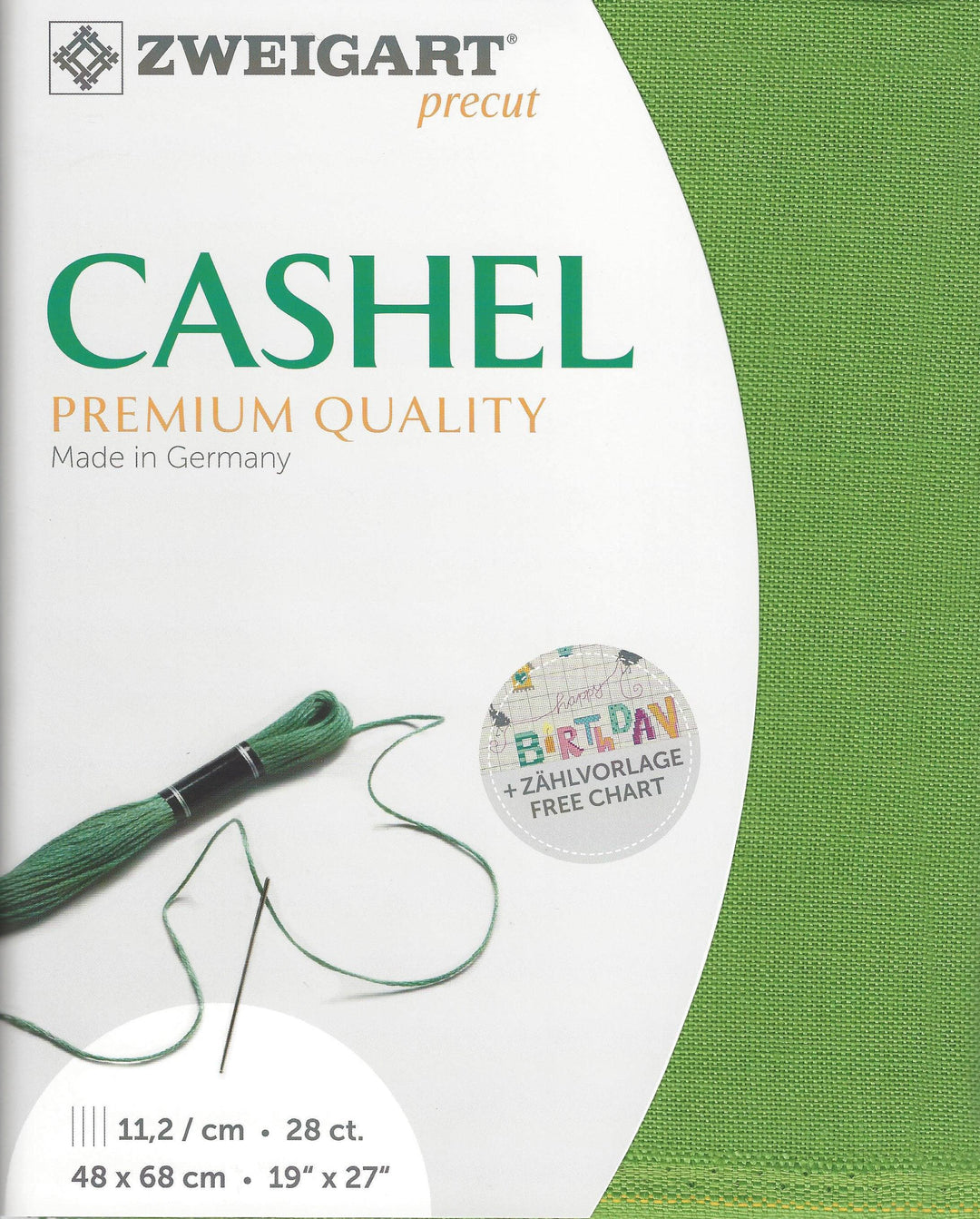 Precut Zweigart Cashel 28 count Grass Green 3281/6130