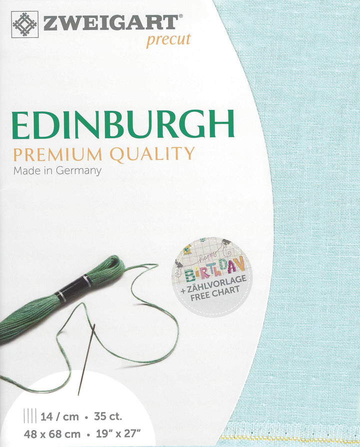 Precut  Zweigart Edinburgh 36 count Aqua 3217/5146