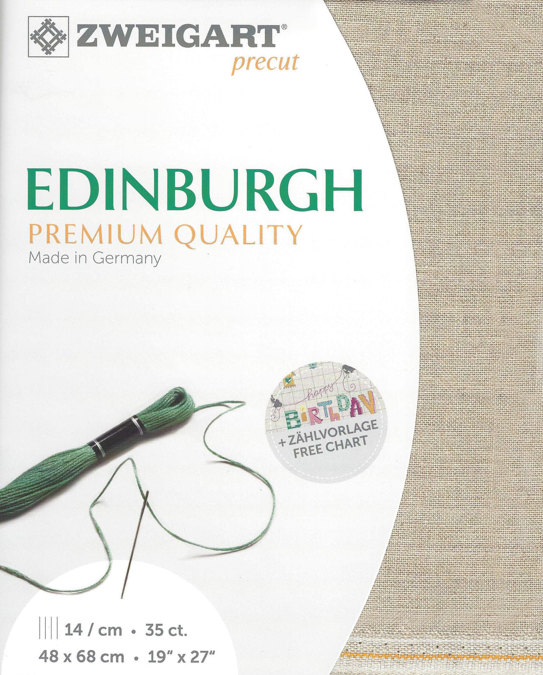 Precut Zweigart Edinburgh 36 count Flax 3217/52