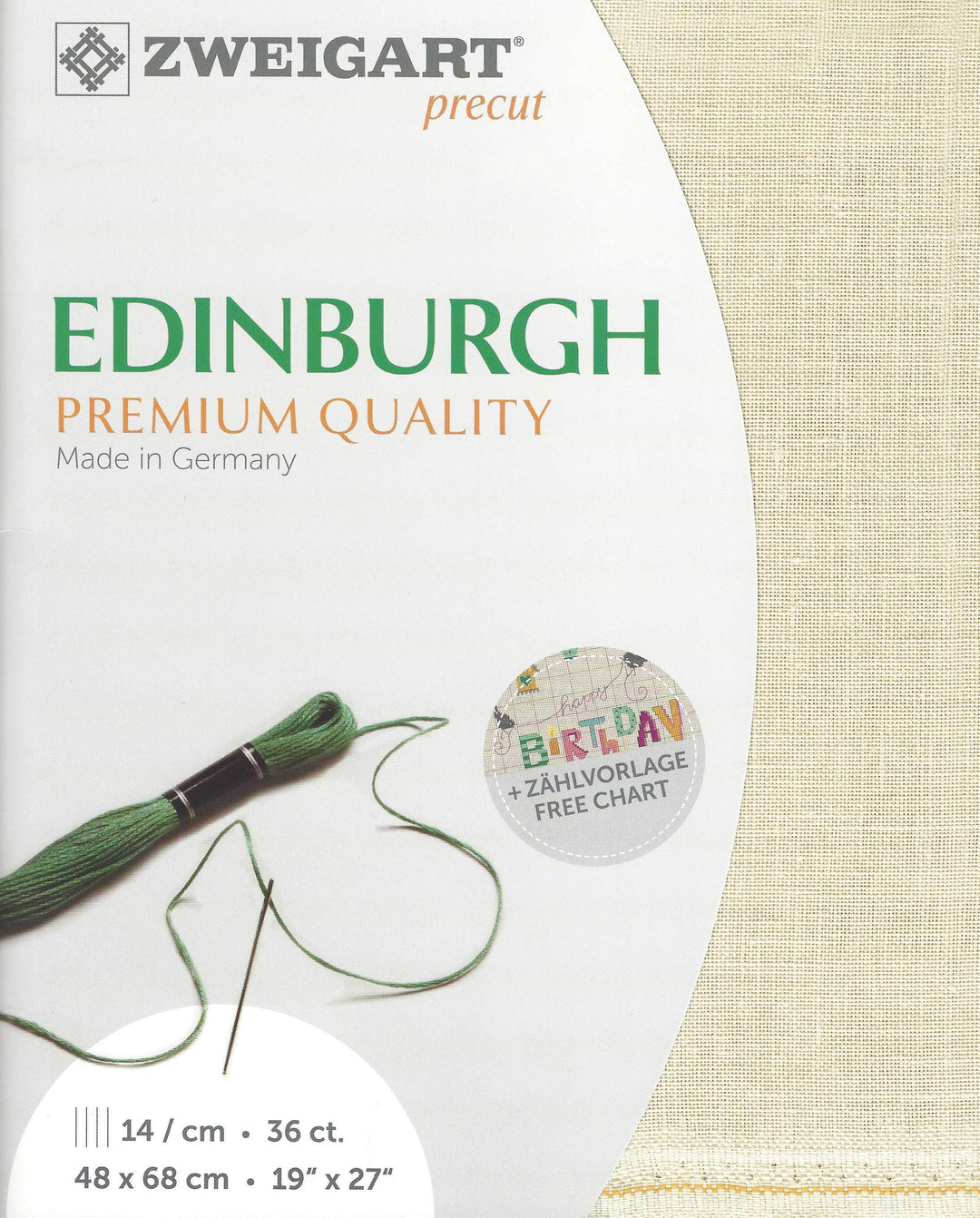 Precut Zweigart Edinburgh 36 count Platinum 3217/770