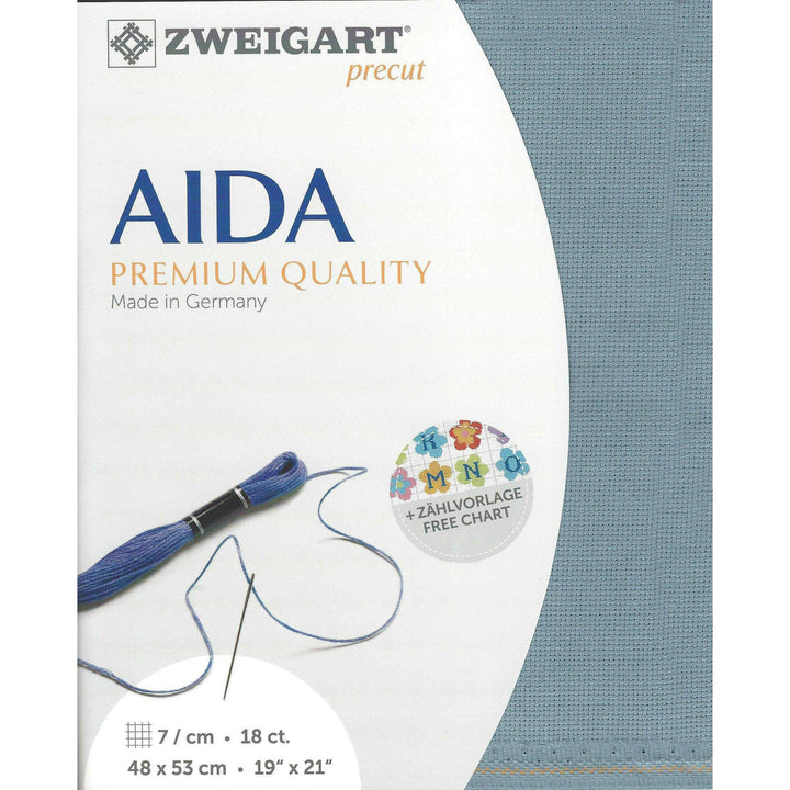 Precut Zweigart Fein-Aida 18 count Gray 3793/5020
