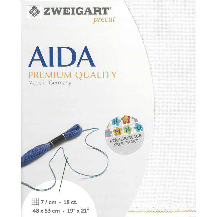 Precut Zweigart Fein-Aida 18 count White 3793/100