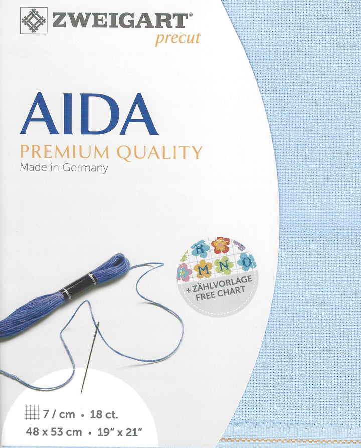 Precut Zweigart Fein-Aida 18 ct. 3793/503 Sky Blue