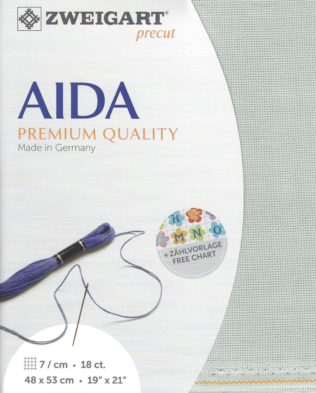 Precut Zweigart Fein-Aida 18 ct. 3793/718 Confederate Grey