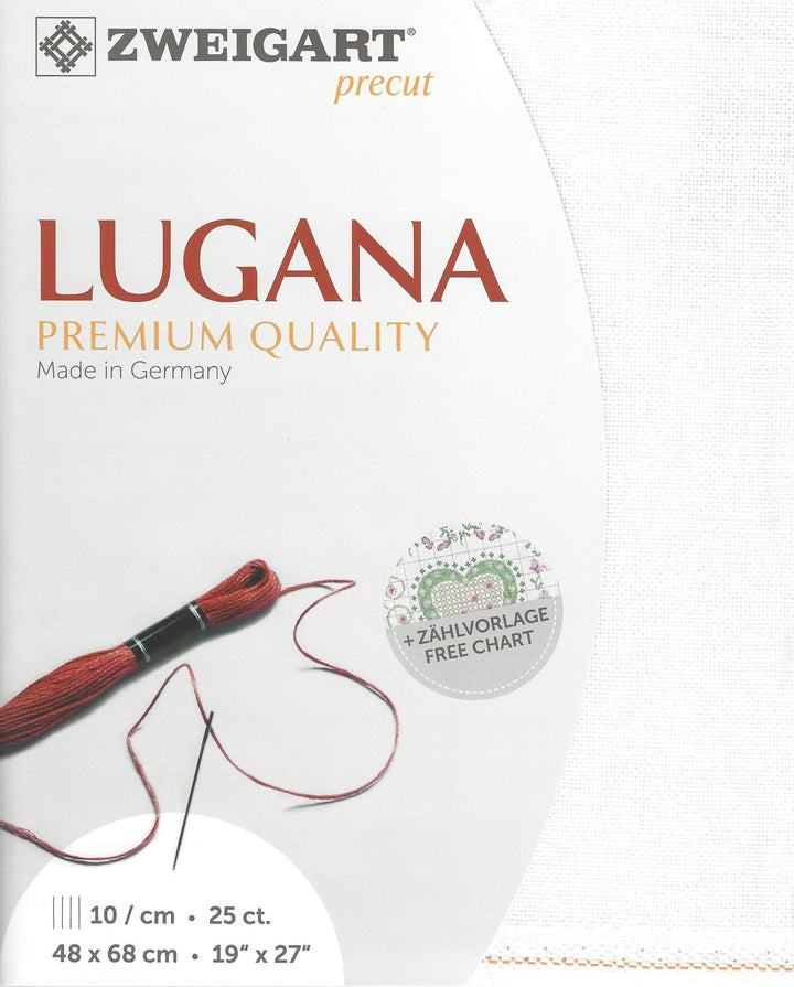 Precut  Zweigart Lugana 25 count Antique White 3835/101