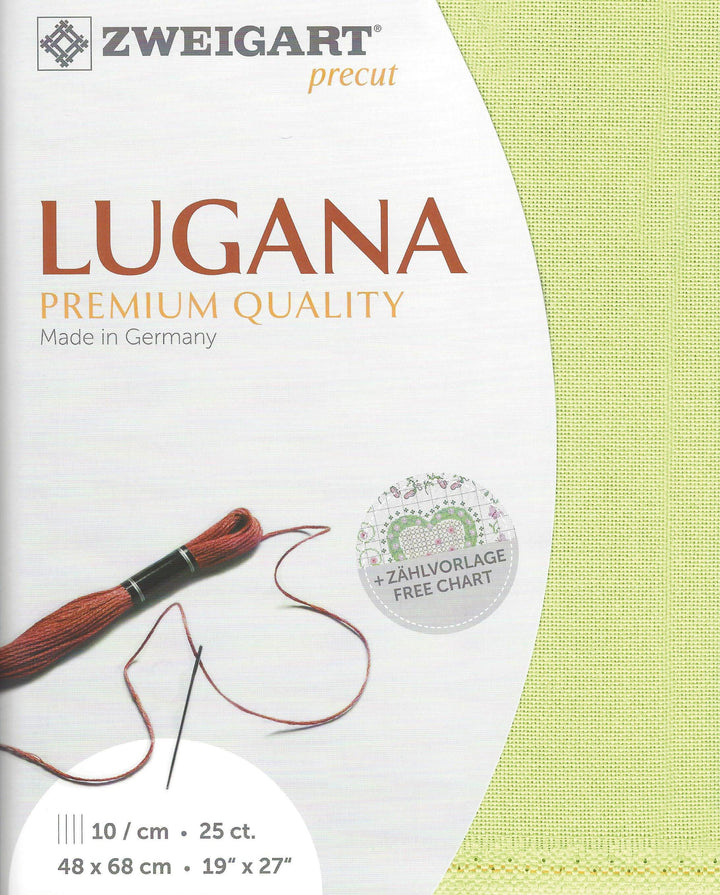 Precut Zweigart Lugana 25 count Lime Green 3835/6140