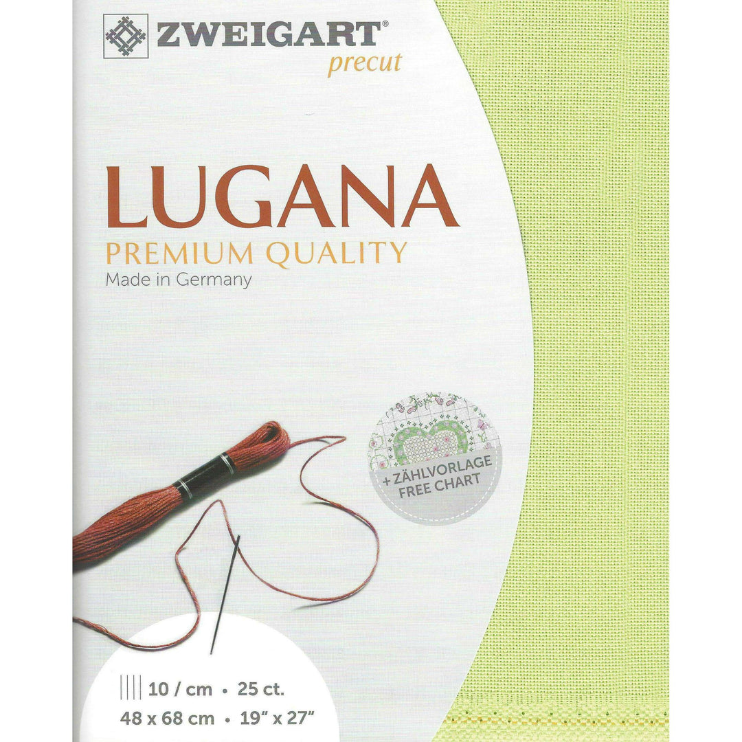 Precut Zweigart Lugana 25 count Lime Green 3835/6140