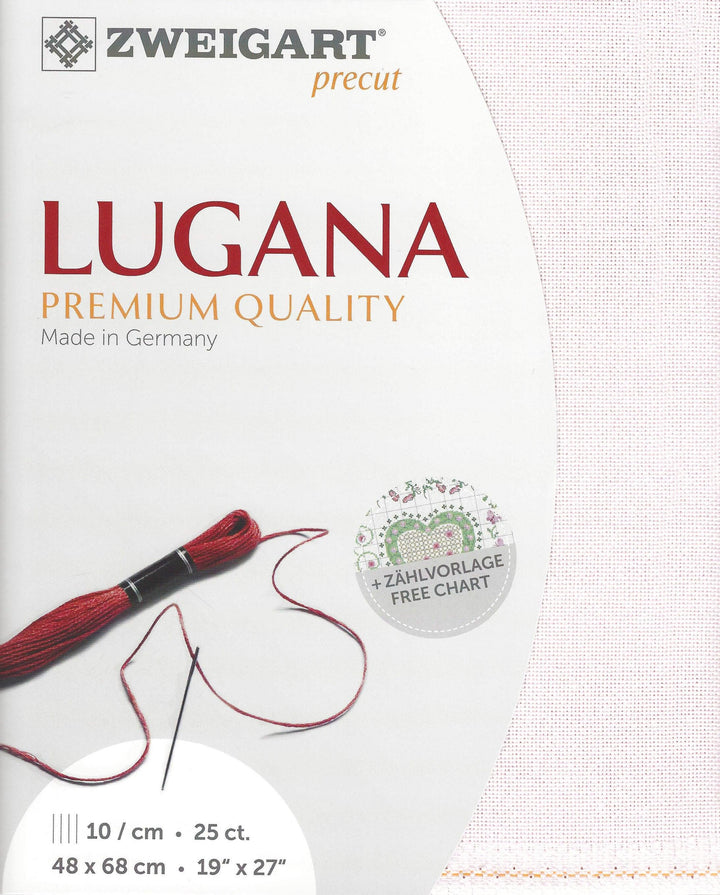 Precut Zweigart Lugana 25 count Pale Rose 3835/443