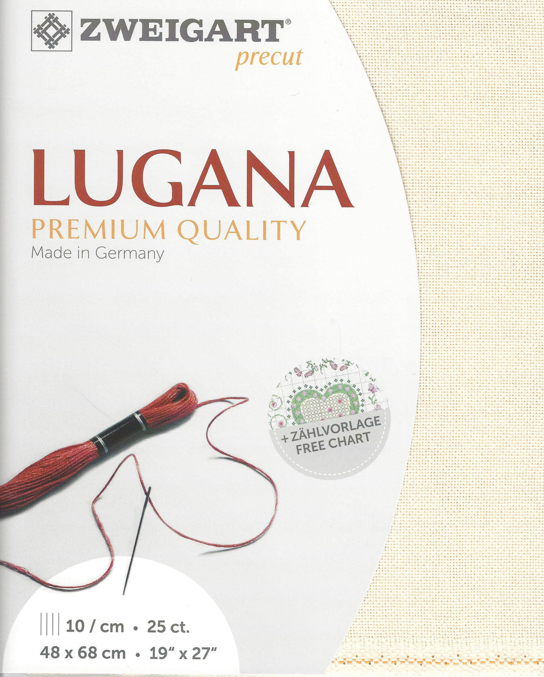 Precut  Zweigart Lugana 25 count Soft Cream 3835/99