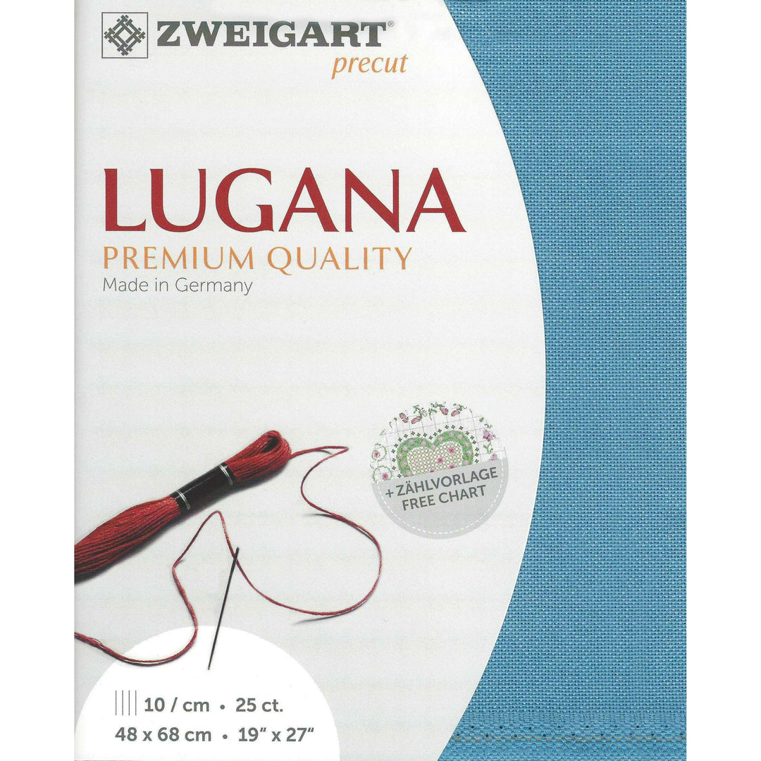 Precut  Zweigart Lugana 25 count Steel Blue 3835/5116