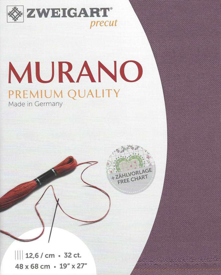 Precut Zweigart Murano 32 count Plum 3984/9033