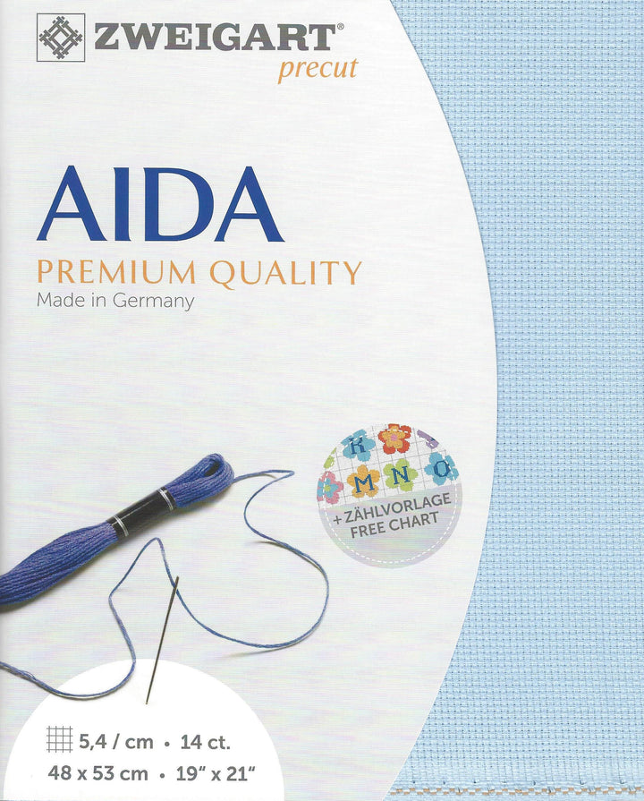 Precut  Zweigart Stern-Aida 14 count Light Blue 3706/503