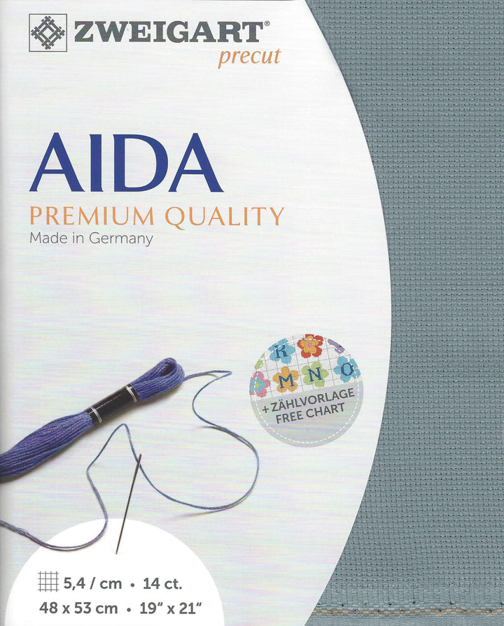 Precut  Zweigart Stern-Aida 14 count Misty Blue 3706/594