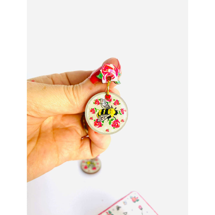 Pretty Bee & Roses Earrings by Rose Rose Parker