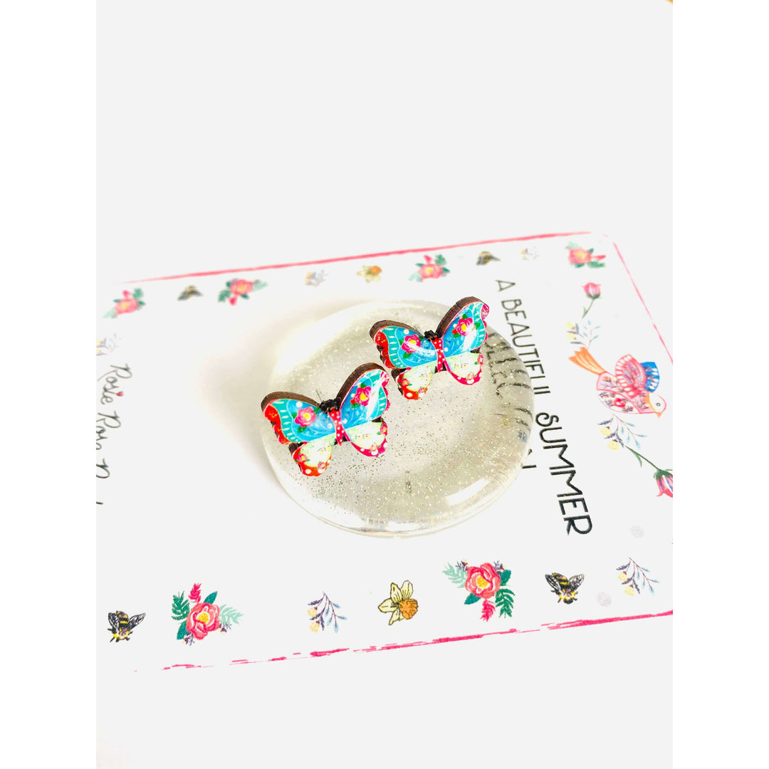 Pretty Butterfly Stud Earrings by Rosie Rose Parker