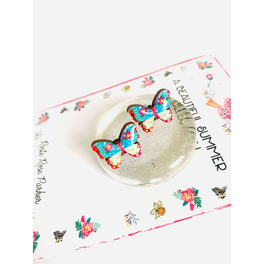 Pretty Butterfly Stud Earrings by Rosie Rose Parker