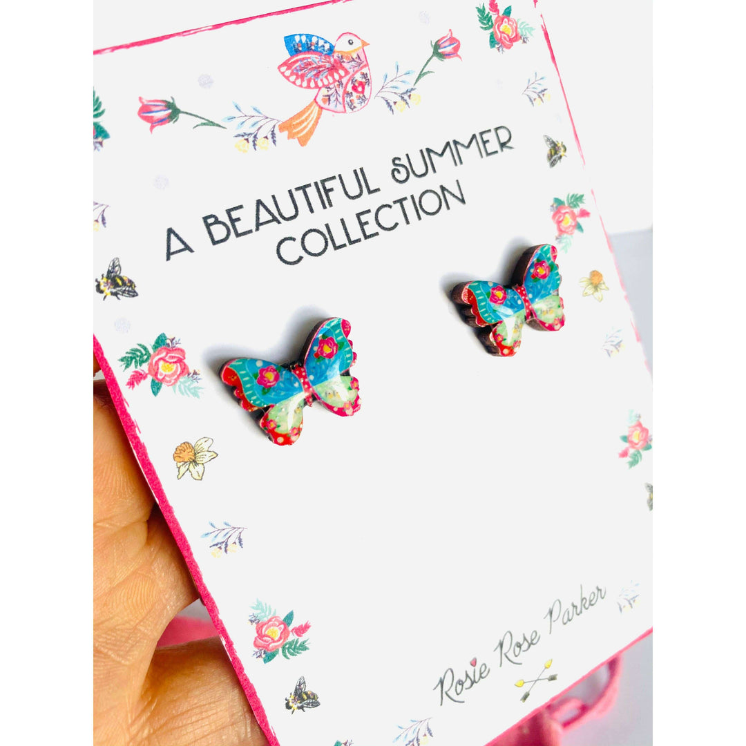 Pretty Butterfly Stud Earrings by Rosie Rose Parker