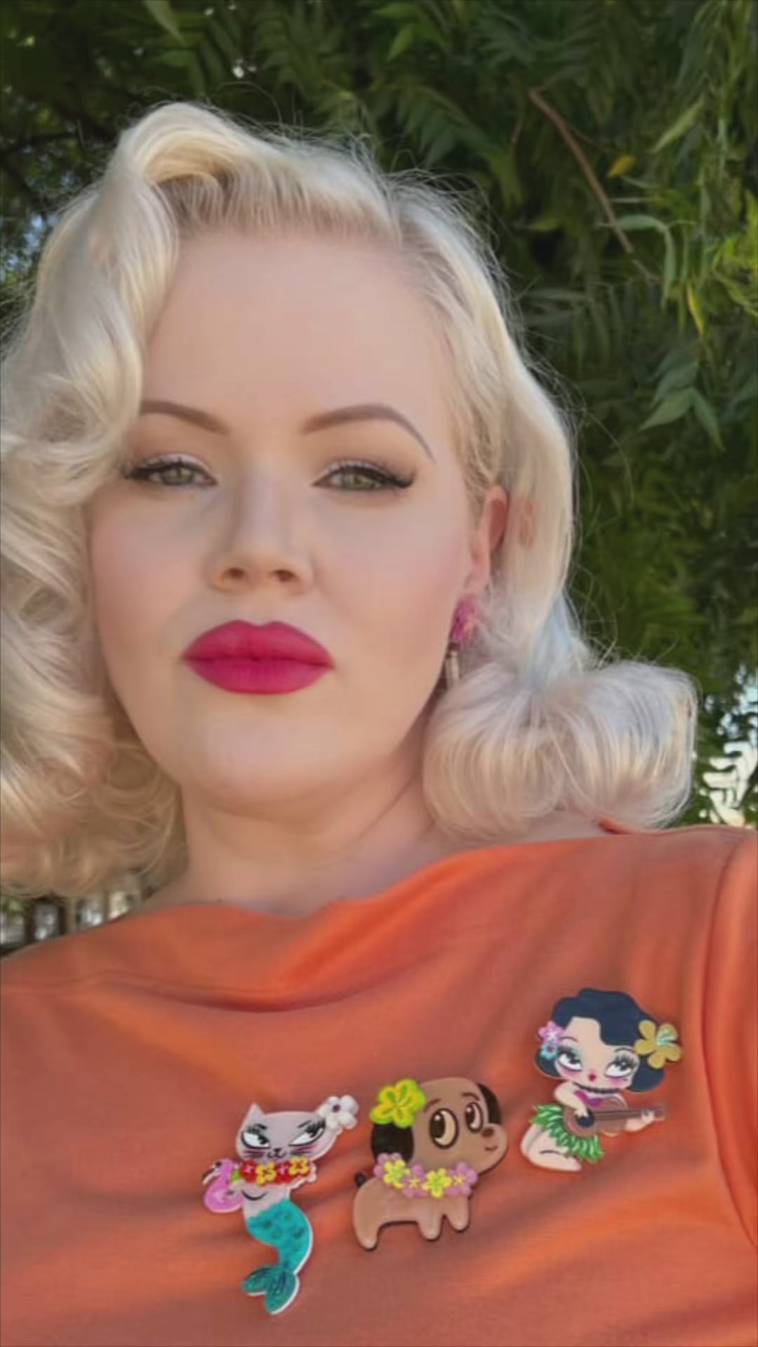 Hula Lula Tiki Girl Brooch by Miss Fluff x Lipstick & Chrome