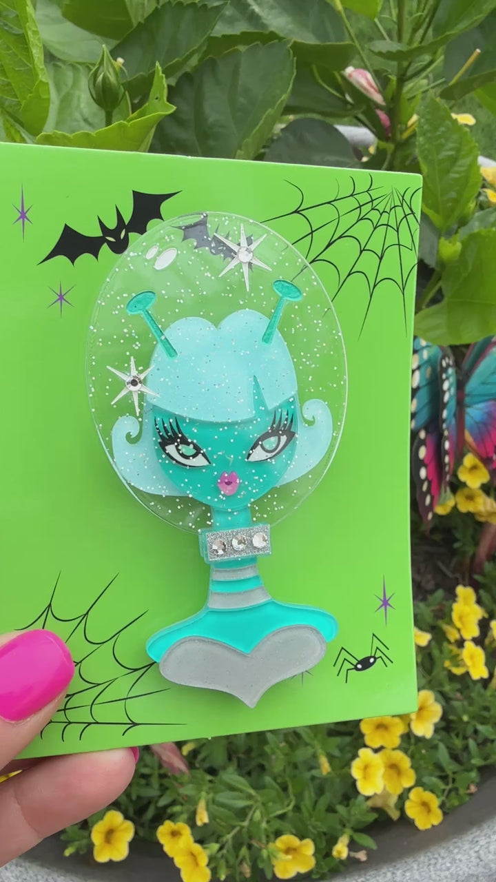 Beam Me Up Babe Spooky Doll Brooch by Miss Fluff x Lipstick & Chrome