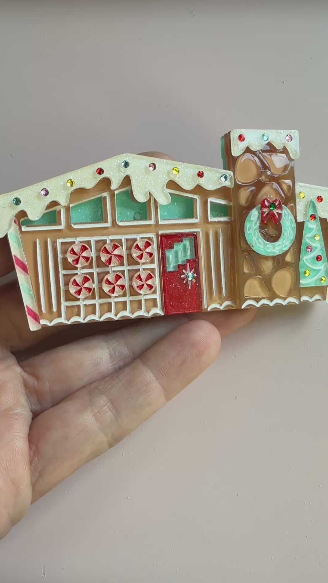Christmas Dream House Brooch by 50's Vintage Dame x Lipstick & Chrome