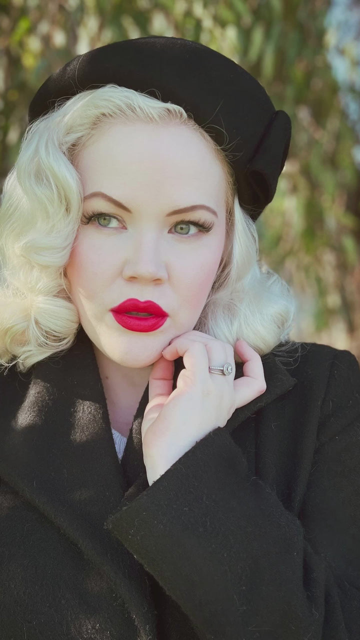 vintage style wool felt beret