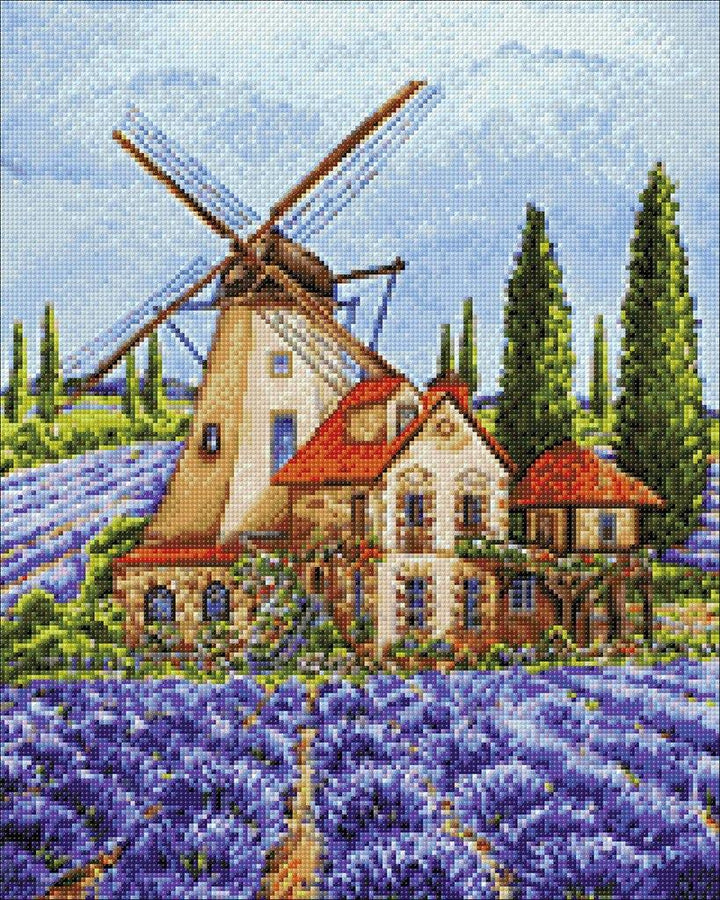 Provence Windmill CS2579 15.8 x 19.7 inches Crafting Spark Diamond Painting Kit