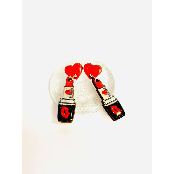 Pucker Up Lipstick Earrings by Rosie Rose Parker