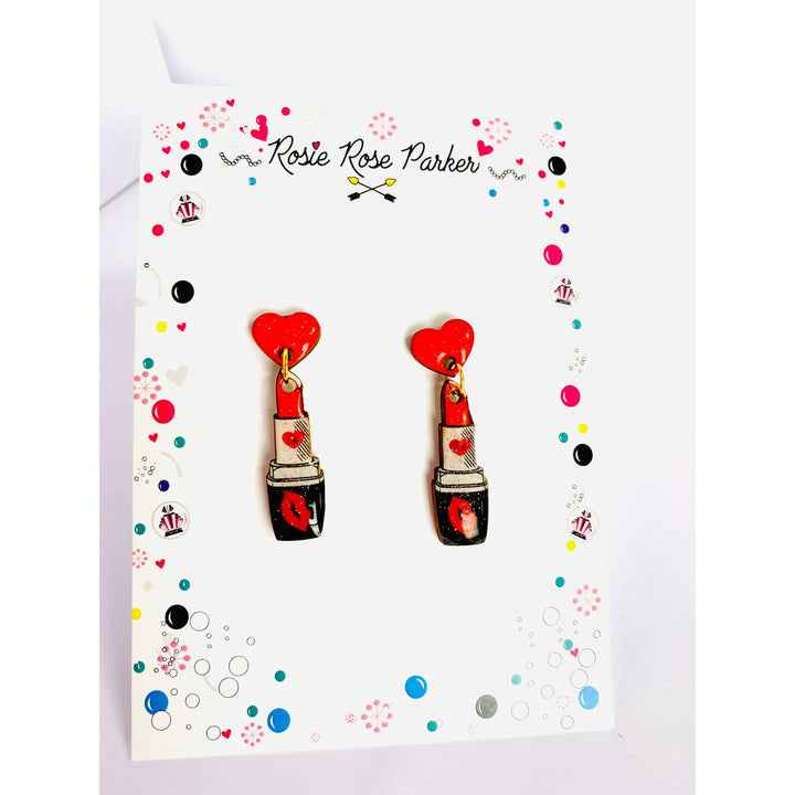 Pucker Up Lipstick Earrings by Rosie Rose Parker