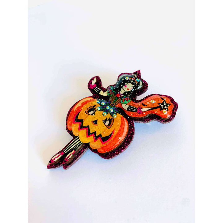 Pumpkin Fairy Brooch by Rosie Rose Parker