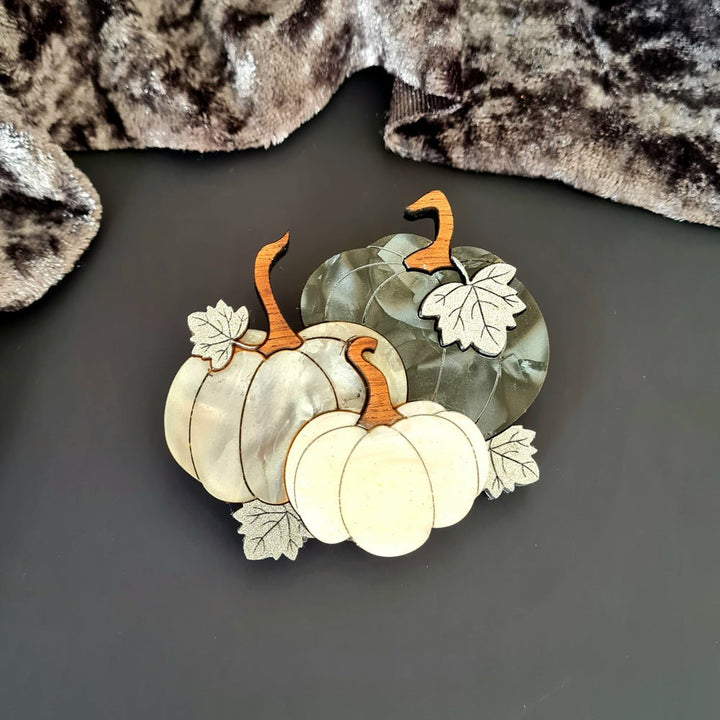 Pumpkin Patch Trio Brooch or Necklace - Three Colours by Cherryloco Jewellery 4