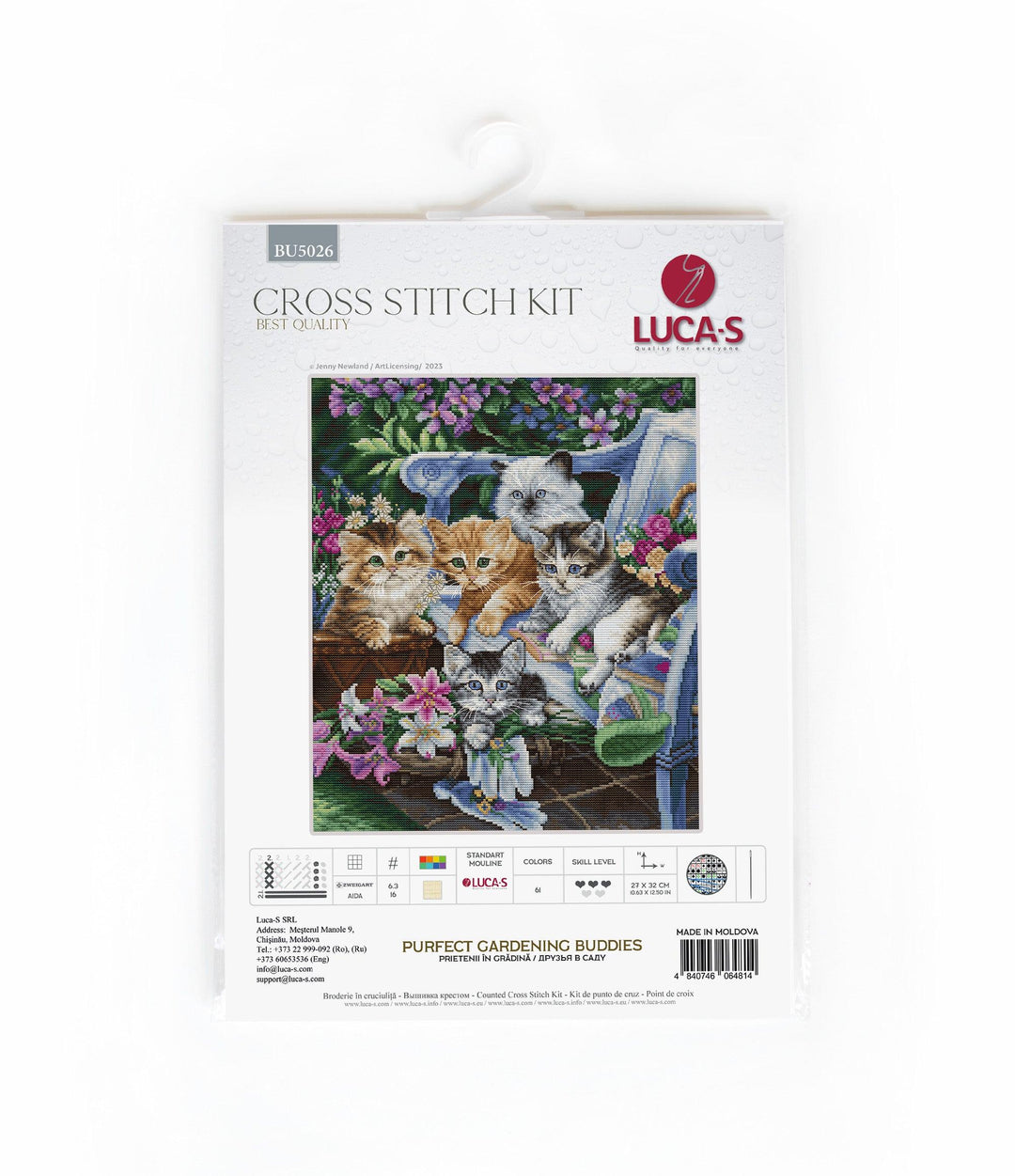 Purfect Gardening Buddies BU5026L Counted Cross-Stitch Kit