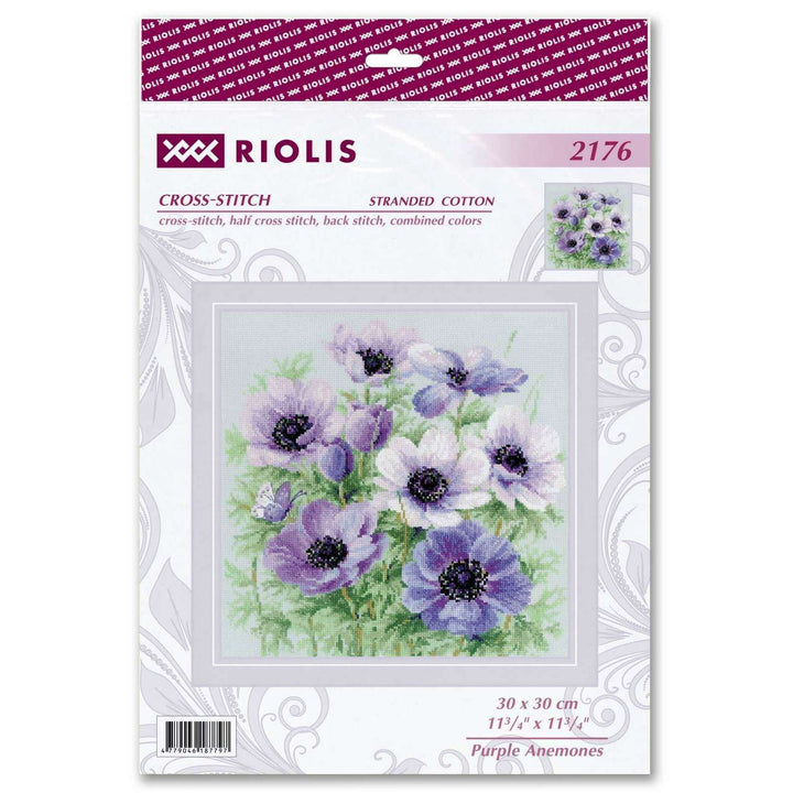 Purple Anemones R2176 Counted Cross Stitch Kit