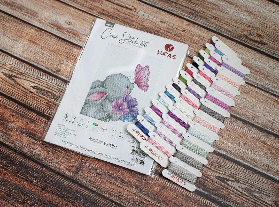 Rabbit and Butterfly B1235l Counted Cross-Stitch Kit