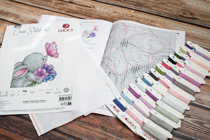 Rabbit and Butterfly B1235l Counted Cross-Stitch Kit