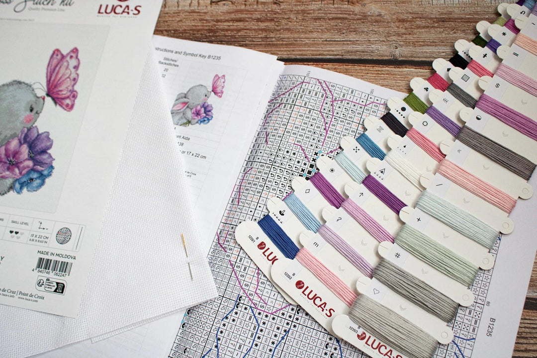 Rabbit and Butterfly B1235l Counted Cross-Stitch Kit