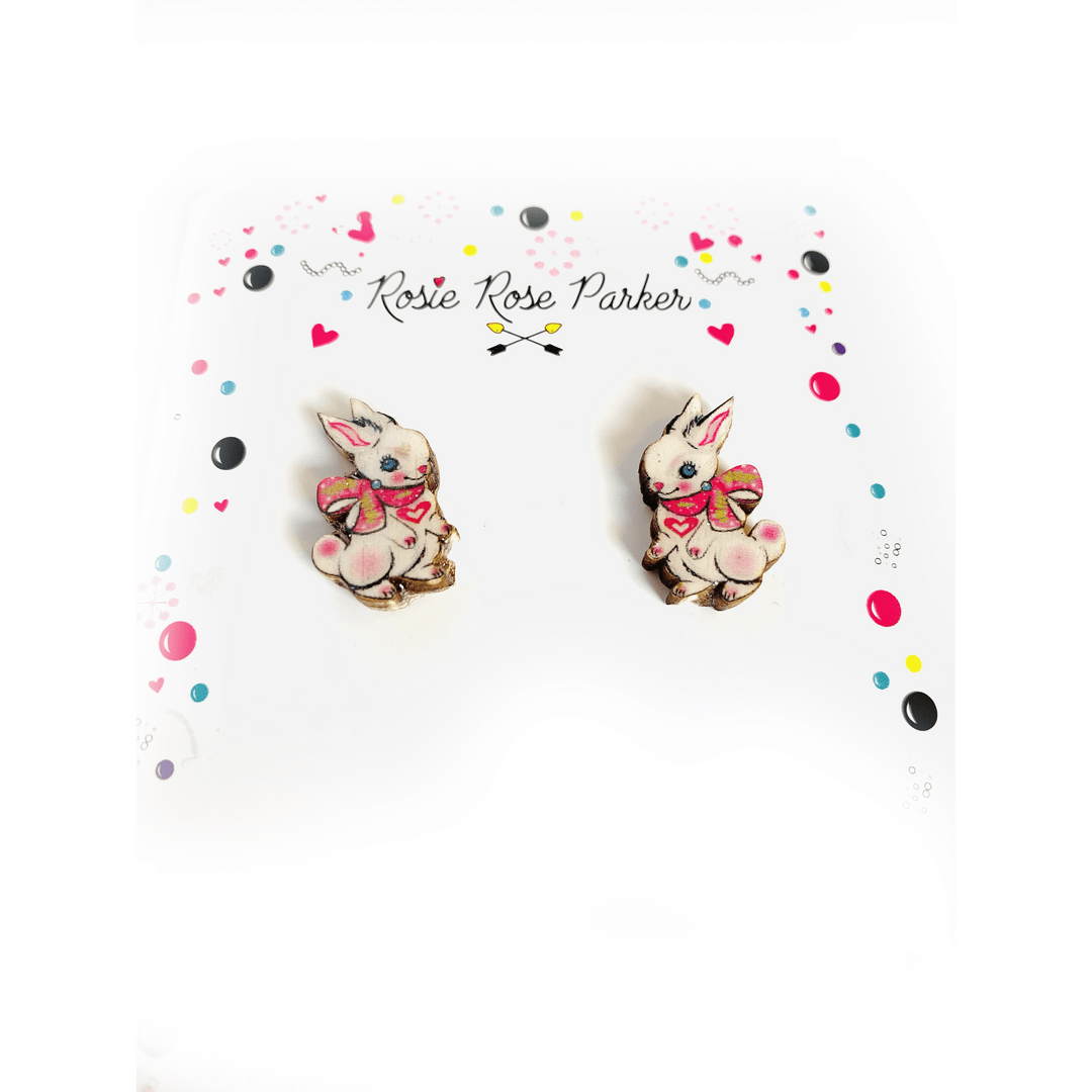 Rabbit Stud Earrings by Rosie Rose Parker