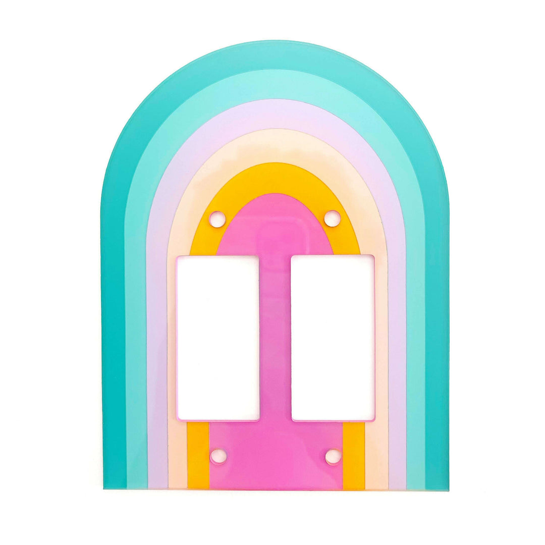 Rainbow double switch plate