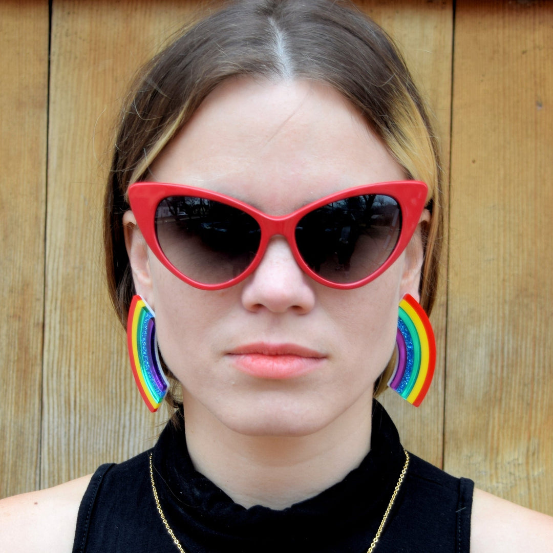 Last Chance! Over It! Rainbow Statement Earrings