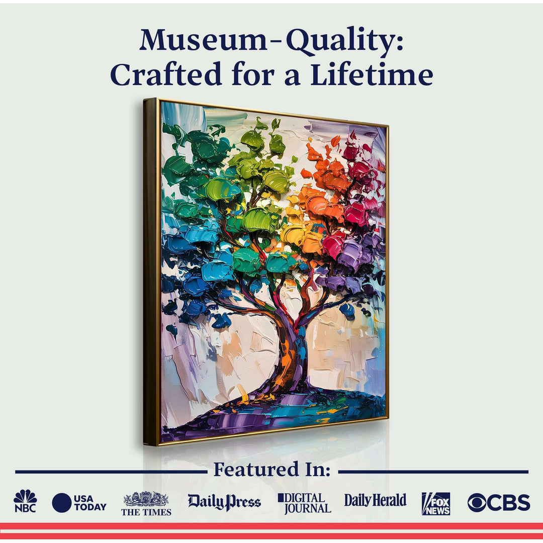 Rainbow Tree Abstract Wall Art