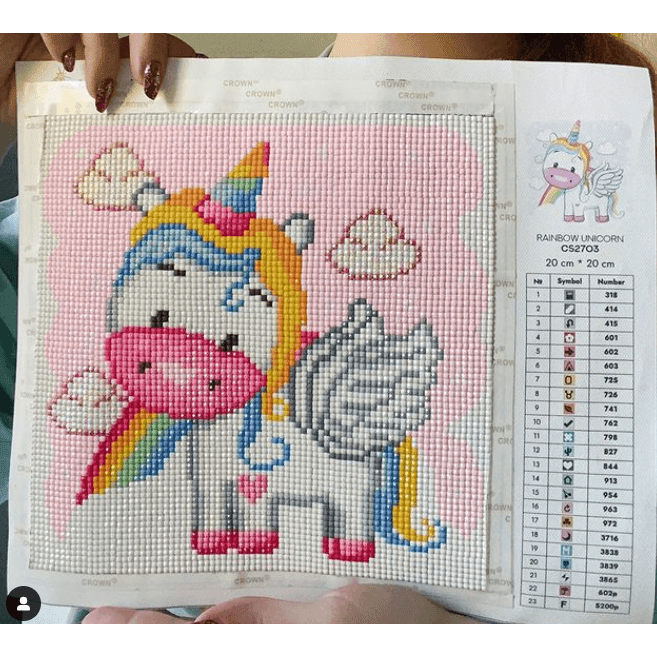 Rainbow Unicorn CS2703 7.9 x 7.9 inches Crafting Spark Diamond Painting Kit