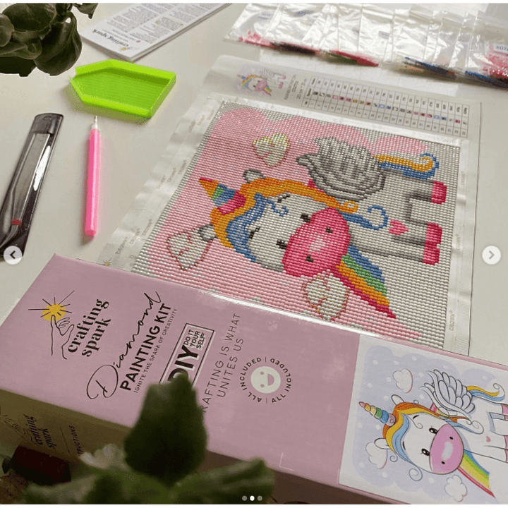 Rainbow Unicorn CS2703 7.9 x 7.9 inches Crafting Spark Diamond Painting Kit