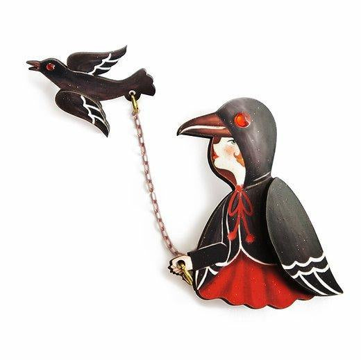 Raven Girl Brooch by LaliBlue - Quirks!