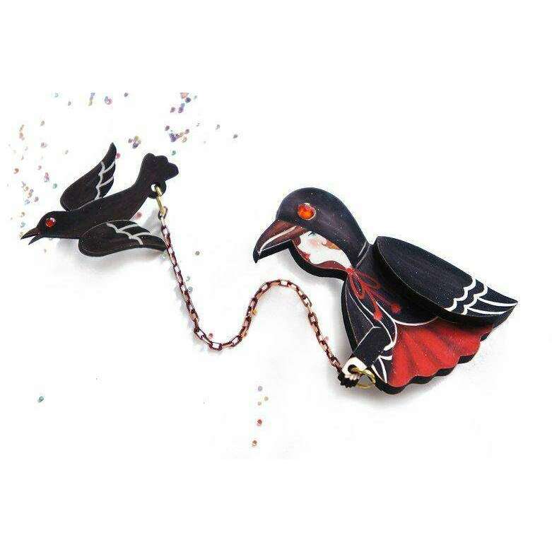 Raven Girl Brooch by LaliBlue - Quirks!