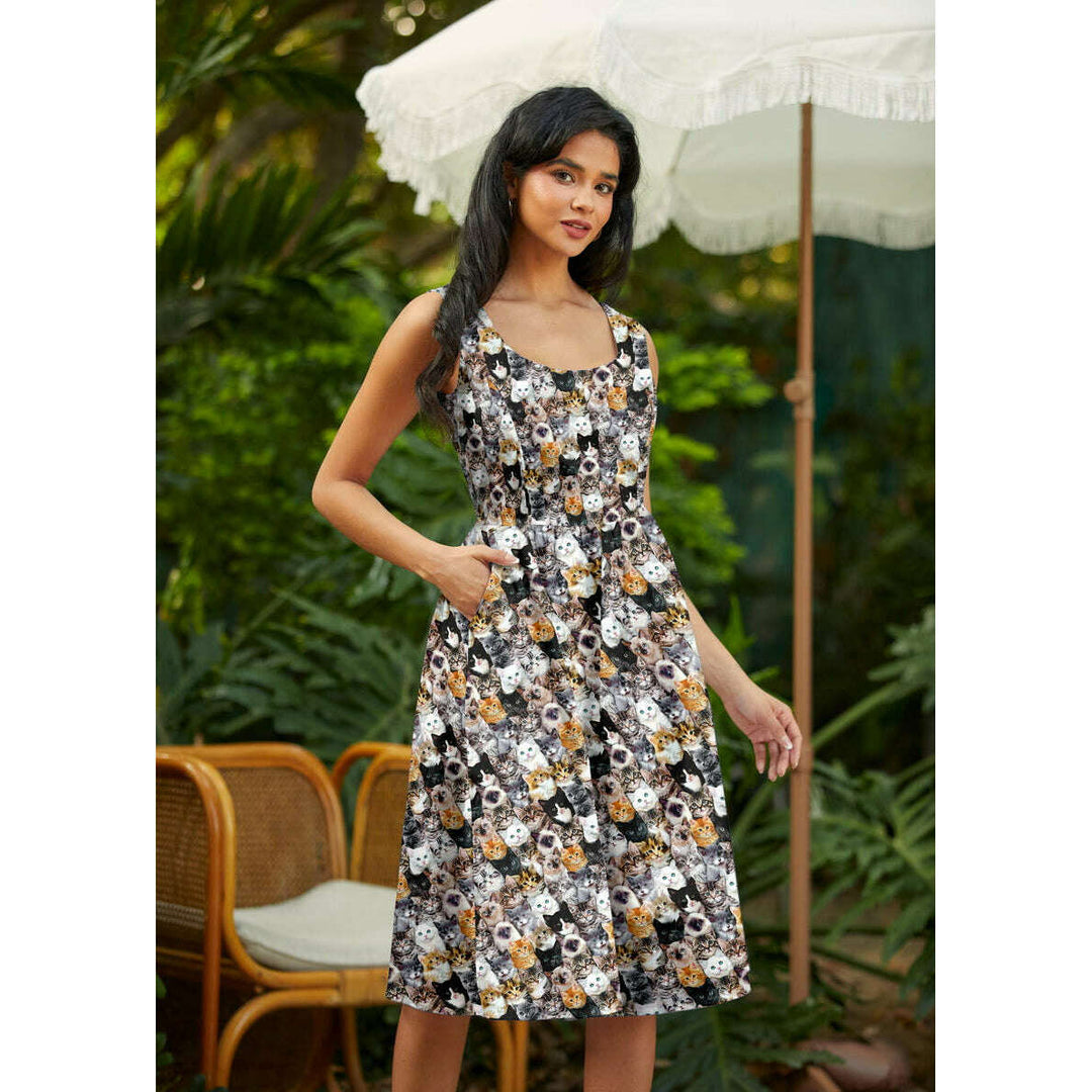Realistic Cats Fit & Flare Dress